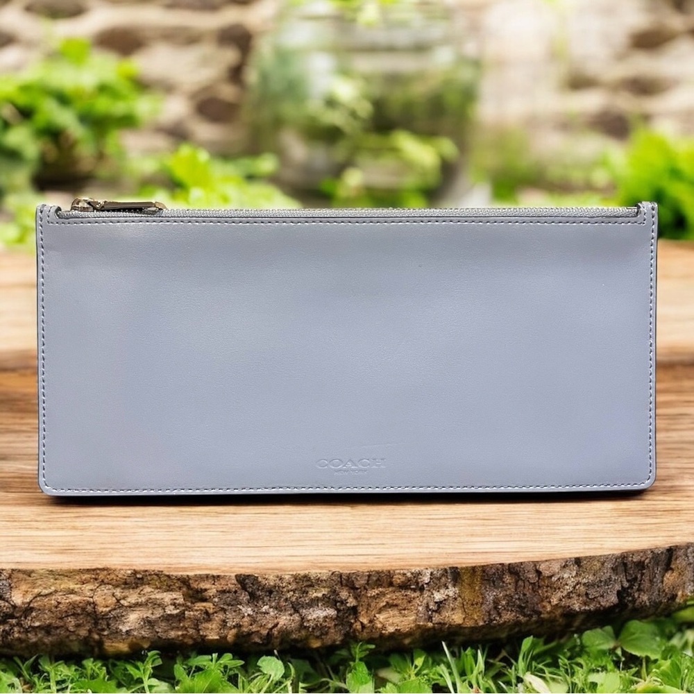 Coach Light Blue Leather Wallet
